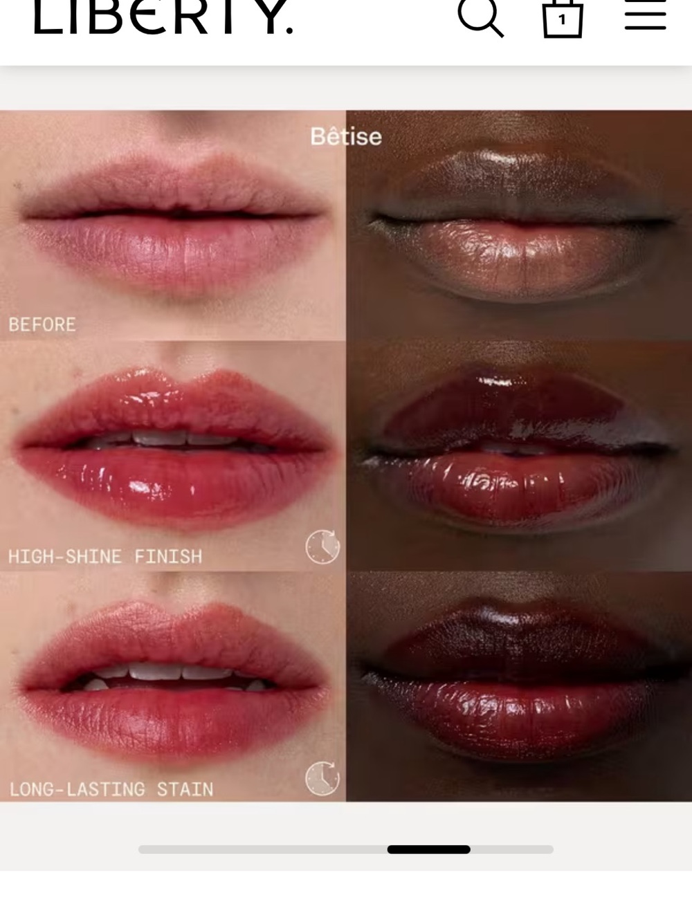 Violette-FR Bétise High-Shine Lip Gloss — Deep Rose Red